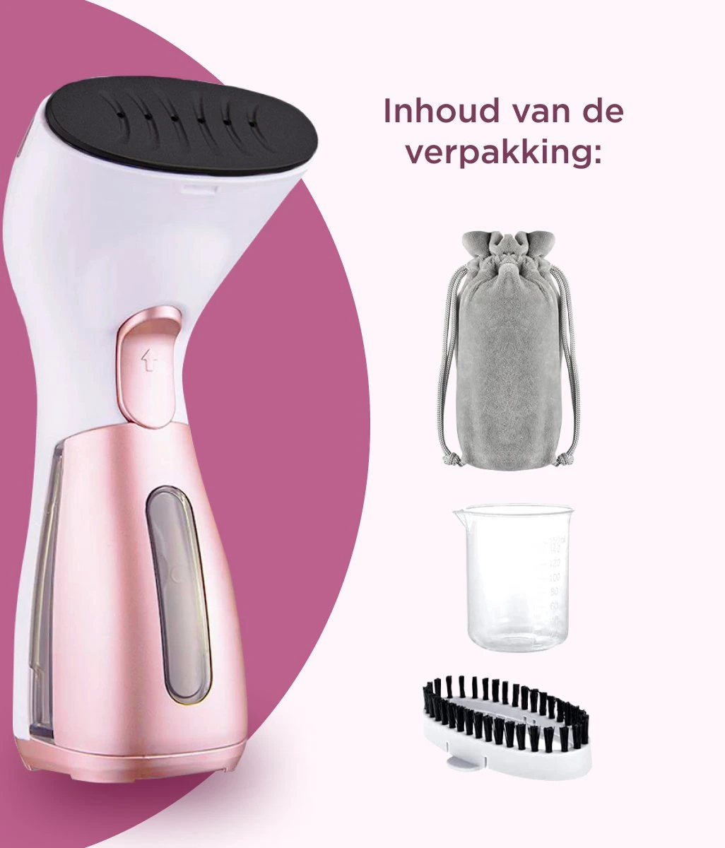 Luxe Kledingstomer - Handstomer - Handstoomreiniger - Stoomstrijkijzer - Stomer Kleding - Voor Op Reis - Roze - Afbeelding 10