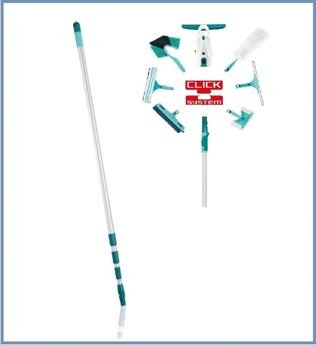 Leifheit Aluminium Telescoopsteel Click Systeem , Lengte 145-400 Cm