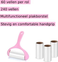 Merkloos Kledingroller - Inclusief 3 Rollen - Huisdierhaar Verwijderaar- Kleefroller - Ontpluizer