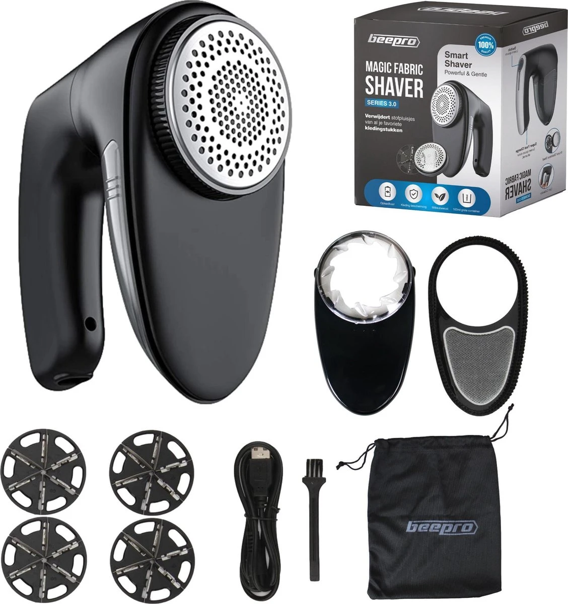 Beepro® Elektrische Pluizenverwijderaar - Ontpluizer - Draadloos En Oplaadbaar - Zwart - Afbeelding 12