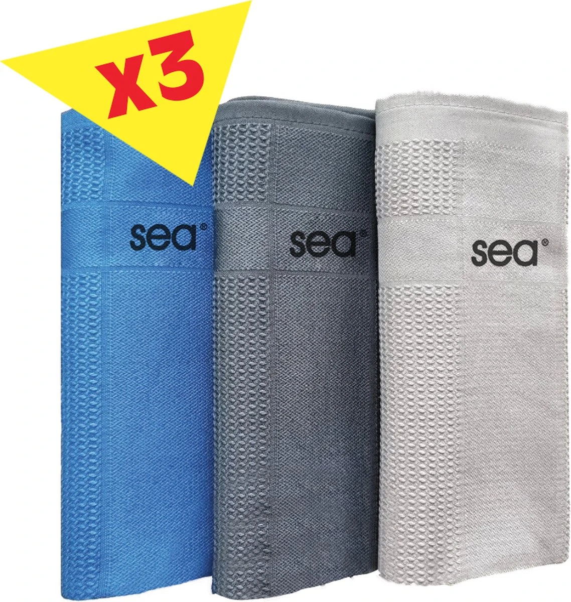 SEA Microvezeldoekjes | 3 SETS | Schoonmaakdoeken | Duurzaam | Microvezel Doek Auto | Reinigingsdoekjes | Microvezeldoeken | Schoonmaakdoekjes | Raamdoeken | 60x40cm | 3x3 Stuks