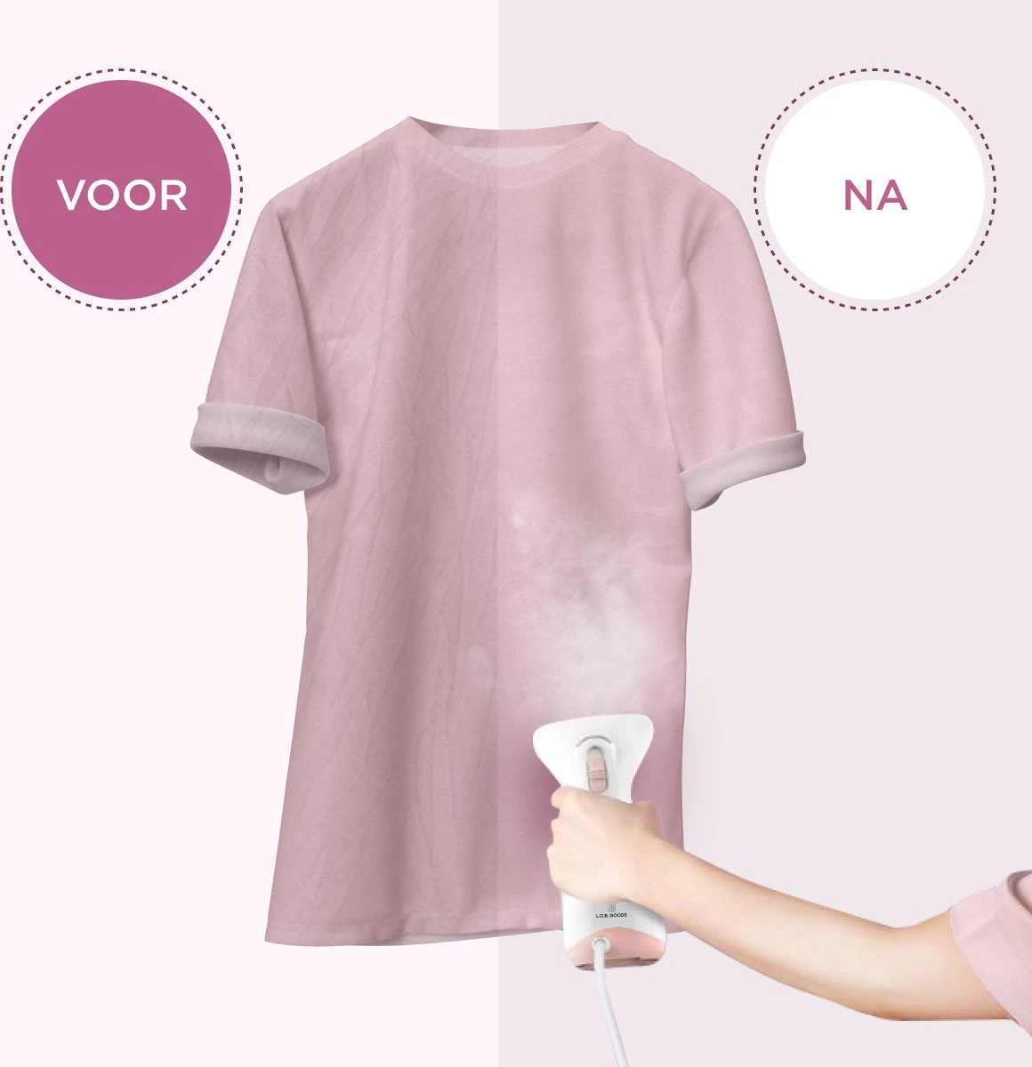 Luxe Kledingstomer - Handstomer - Handstoomreiniger - Stoomstrijkijzer - Stomer Kleding - Voor Op Reis - Roze - Afbeelding 6