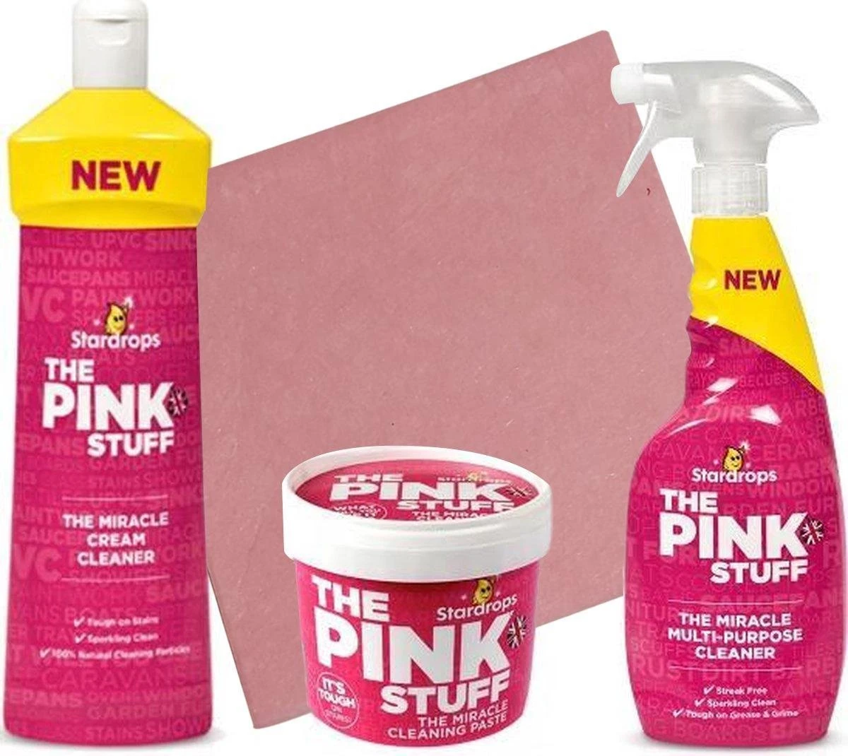 Stardrops 3x The Pink Stuff - Het Wonder Reinigingsmiddel – Allesreiniger Spray - Schoonmaakpasta - Milieuvriendelijk - Huishouden - Afbeelding 7