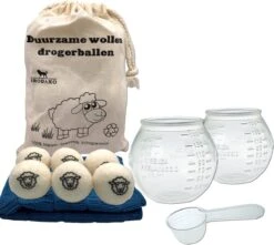 Waspakket - 6 Drogerballen - 2 Wasbollen - Maatschepje - Wasdoekje - Doseerbol - Wasbol - Doseerbollen