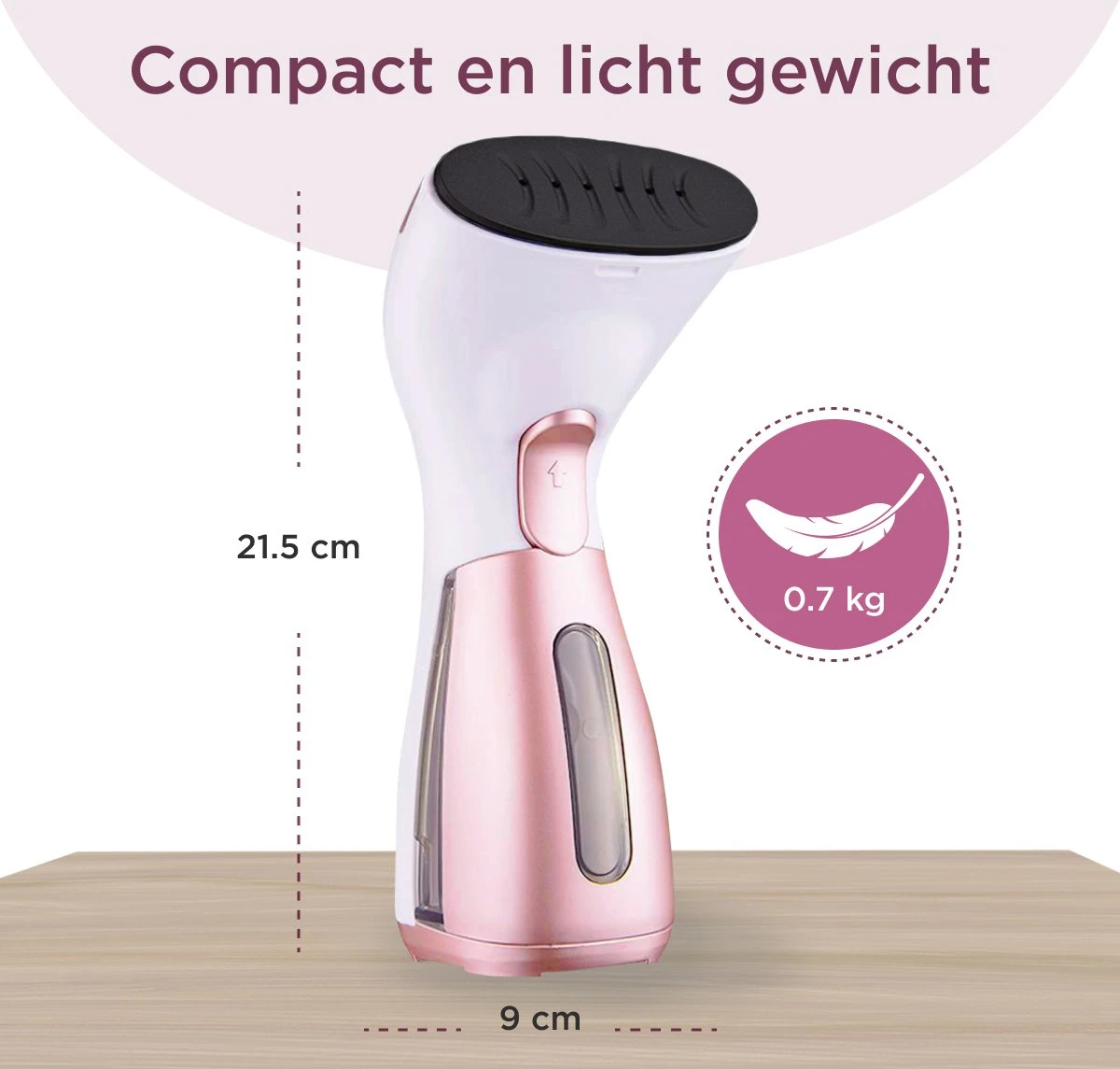 Luxe Kledingstomer - Handstomer - Handstoomreiniger - Stoomstrijkijzer - Stomer Kleding - Voor Op Reis - Roze - Afbeelding 5