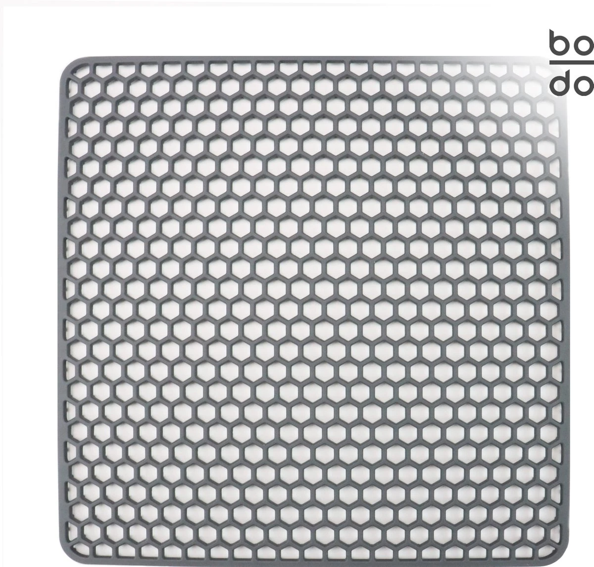 BODO Gootsteenmat Siliconen Donker Grijs - 30.5 X 30.5 Cm - Keuken Accessoires - Gootsteen Beschermer - Onderzetters Siliconen - Anti Kras - Gootsteen Accessoires
