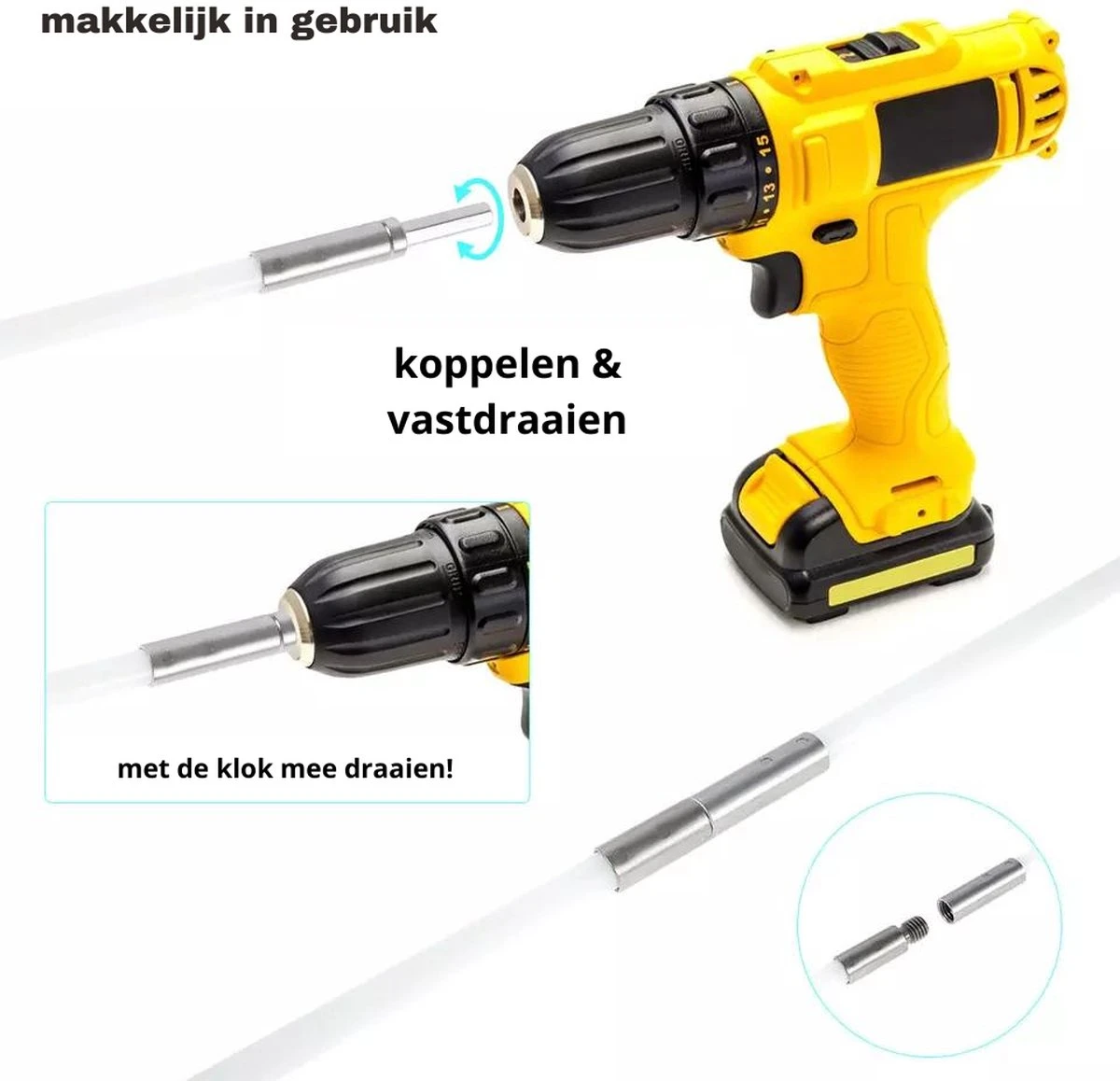 NIRAX Professionele Schoorsteenveegset Verstelbaar Tot 9 Meter – Schoorsteenveger - Veegkit – Schoorsteen Borstel - Schoorsteenreiniger - Borstel Set - Kachel - Onderhoud - Afbeelding 3