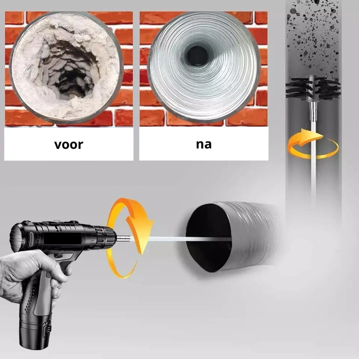 NIRAX Professionele Schoorsteenveegset Verstelbaar Tot 9 Meter – Schoorsteenveger - Veegkit – Schoorsteen Borstel - Schoorsteenreiniger - Borstel Set - Kachel - Onderhoud - Afbeelding 2