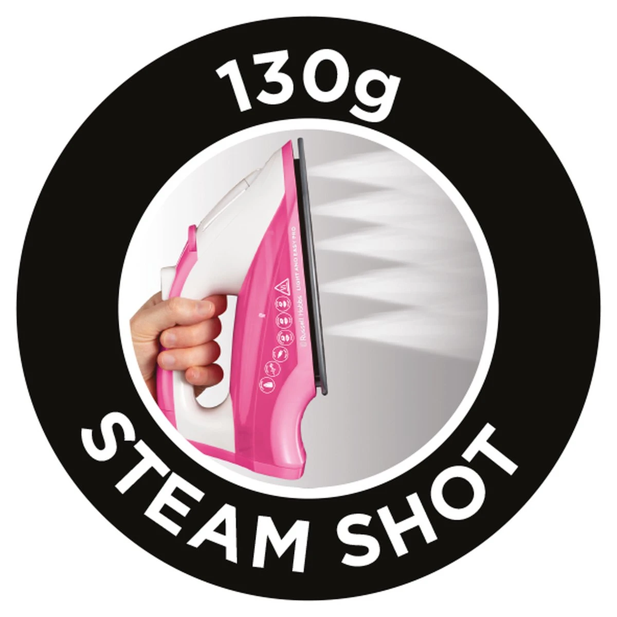 Russell Hobbs Light & Easy Pro Strijkijzer / Stoomstrijkijzer 26461-56 - Roze - Afbeelding 5