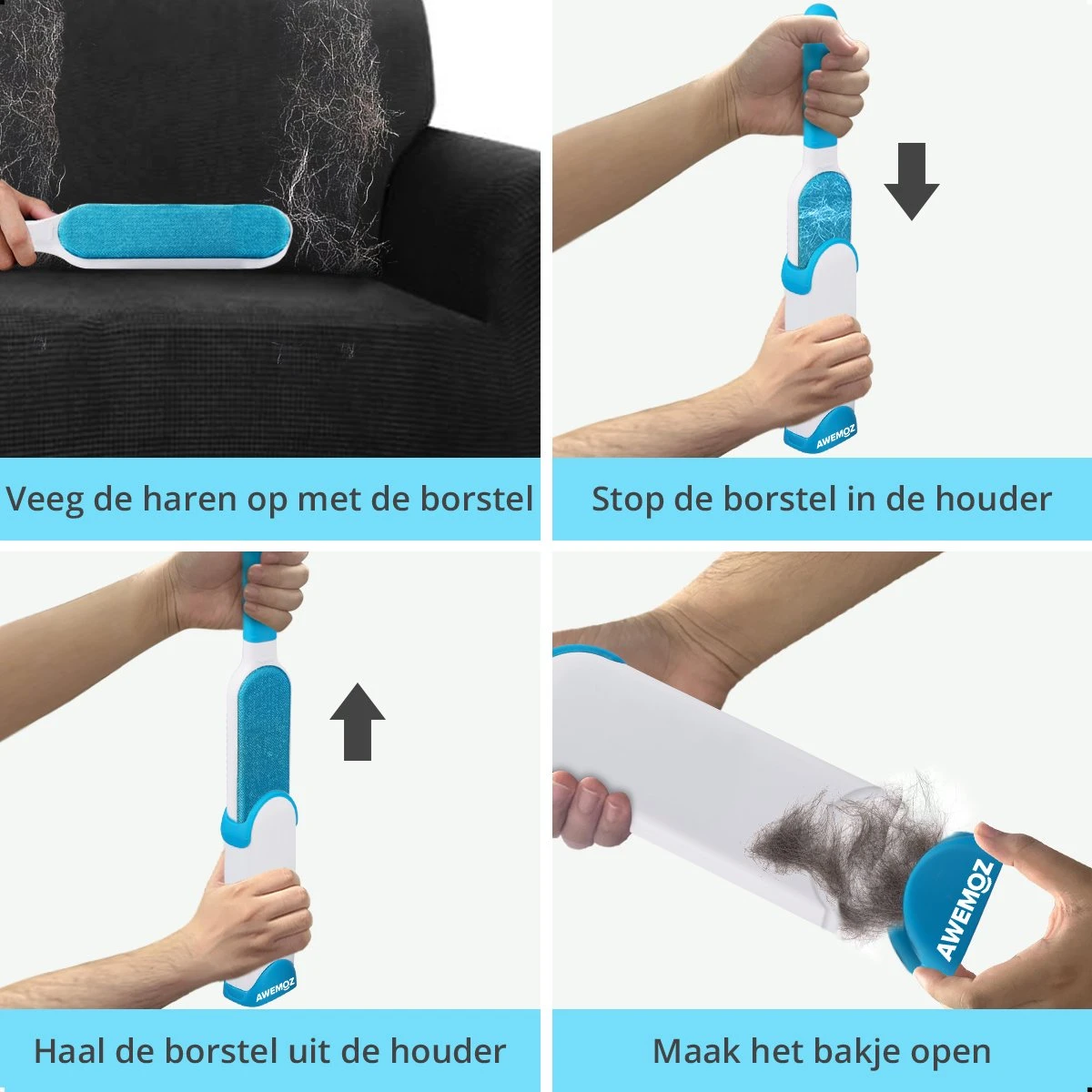 AWEMOZ Pluizenverwijderaar 2 Stuks - Pluizenborstel - Ontpluizer - Kledingroller – Pluizenroller - Kleefroller - Kledingborstel - Afbeelding 2