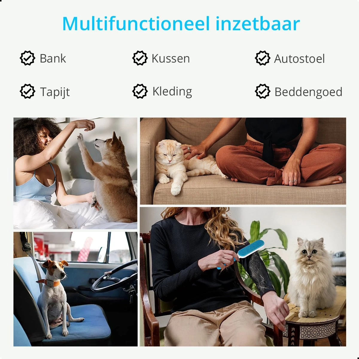 AWEMOZ Pluizenverwijderaar 4 Stuks - Pluizenborstel - Ontpluizer - Kledingroller – Pluizenroller - Kleefroller - Kledingborstel - Afbeelding 2