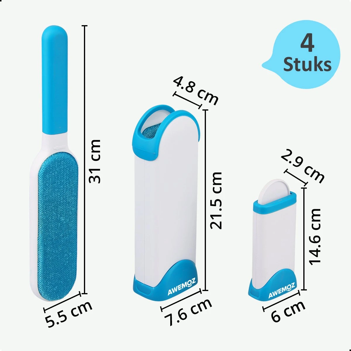 AWEMOZ Pluizenverwijderaar 4 Stuks - Pluizenborstel - Ontpluizer - Kledingroller – Pluizenroller - Kleefroller - Kledingborstel - Afbeelding 5