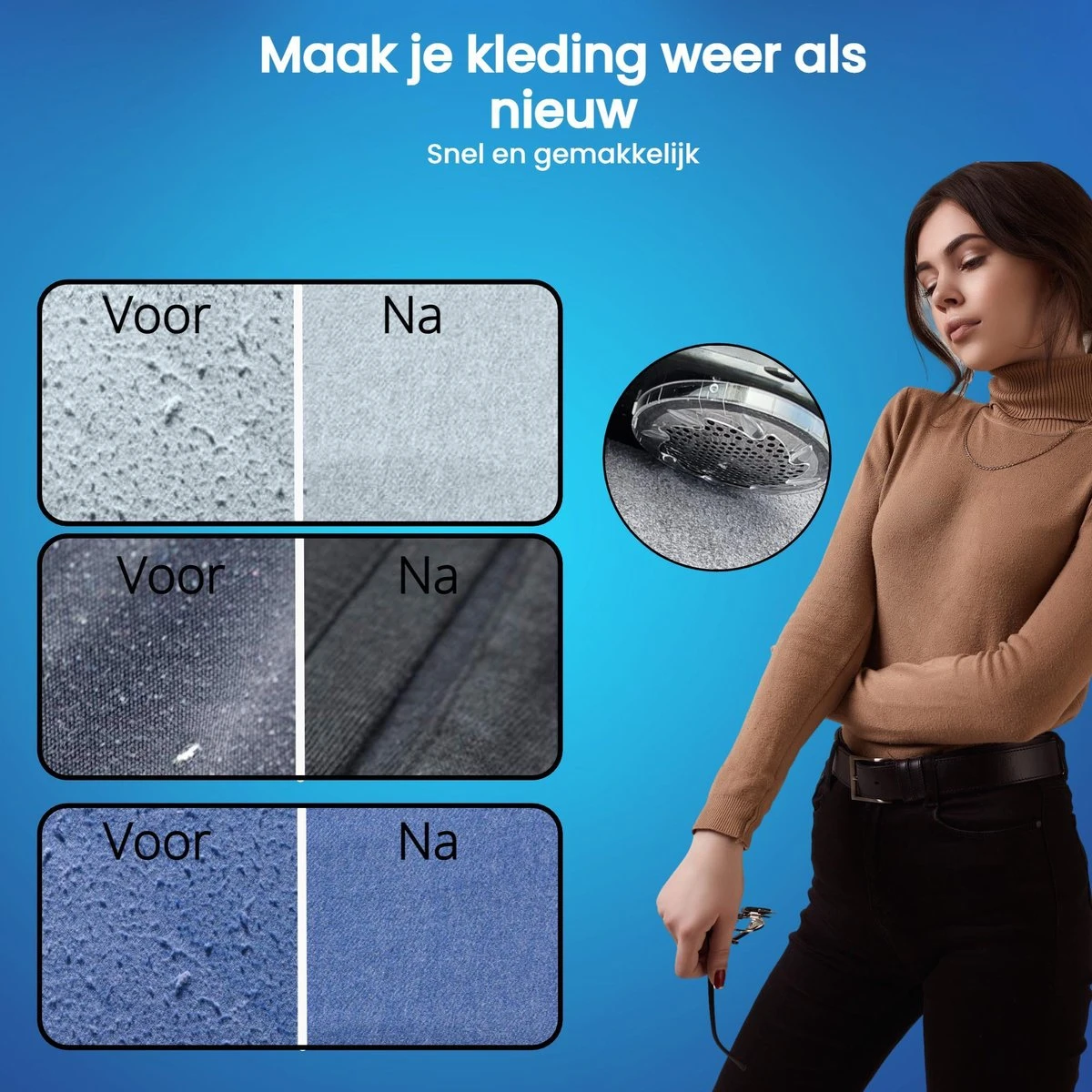 Beepro® Elektrische Pluizenverwijderaar - Ontpluizer - Draadloos En Oplaadbaar - Zwart - Afbeelding 3