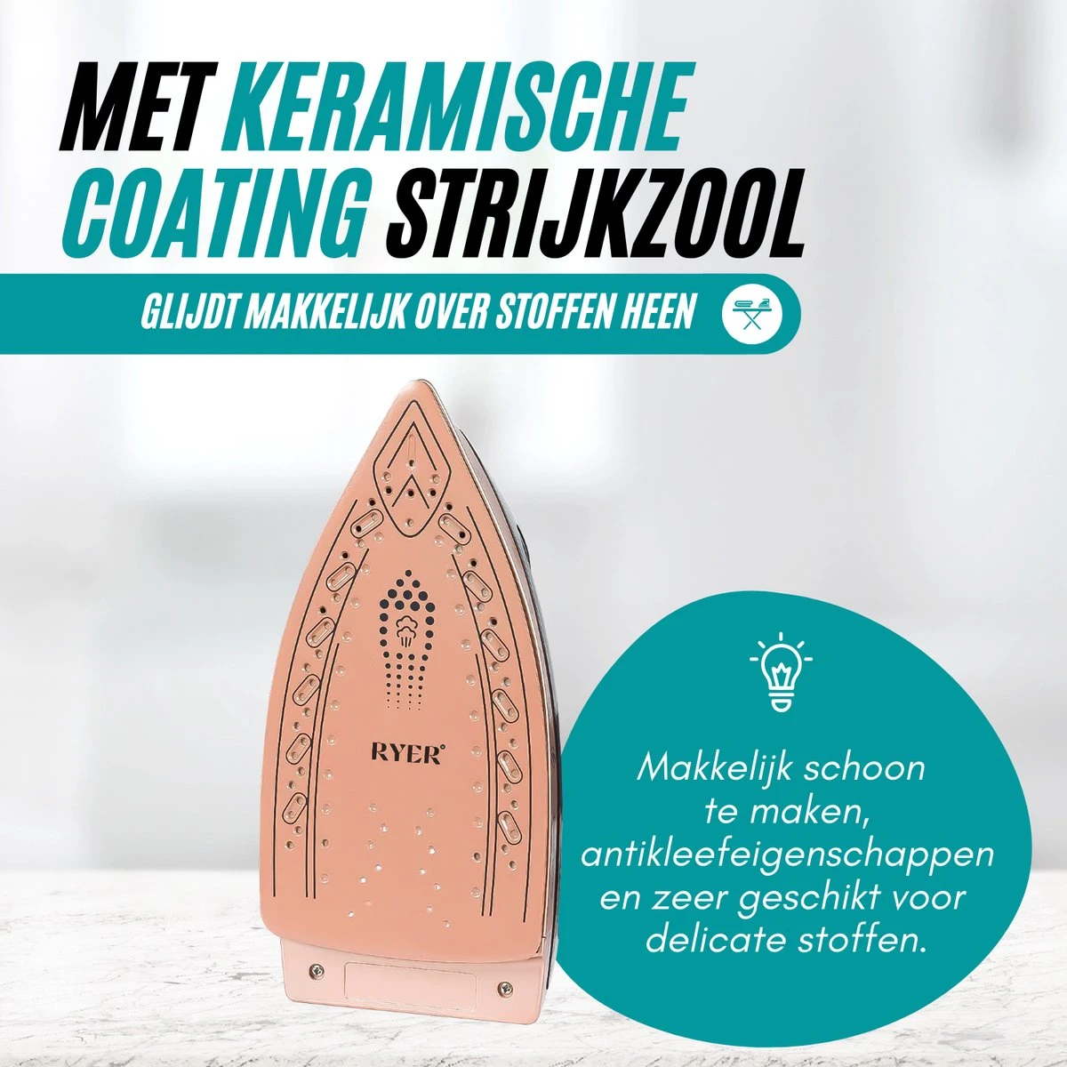 RYER Stoomstrijkijzer Met Stoomgenerator - Iron - Keramische Zoolplaat - Afbeelding 2
