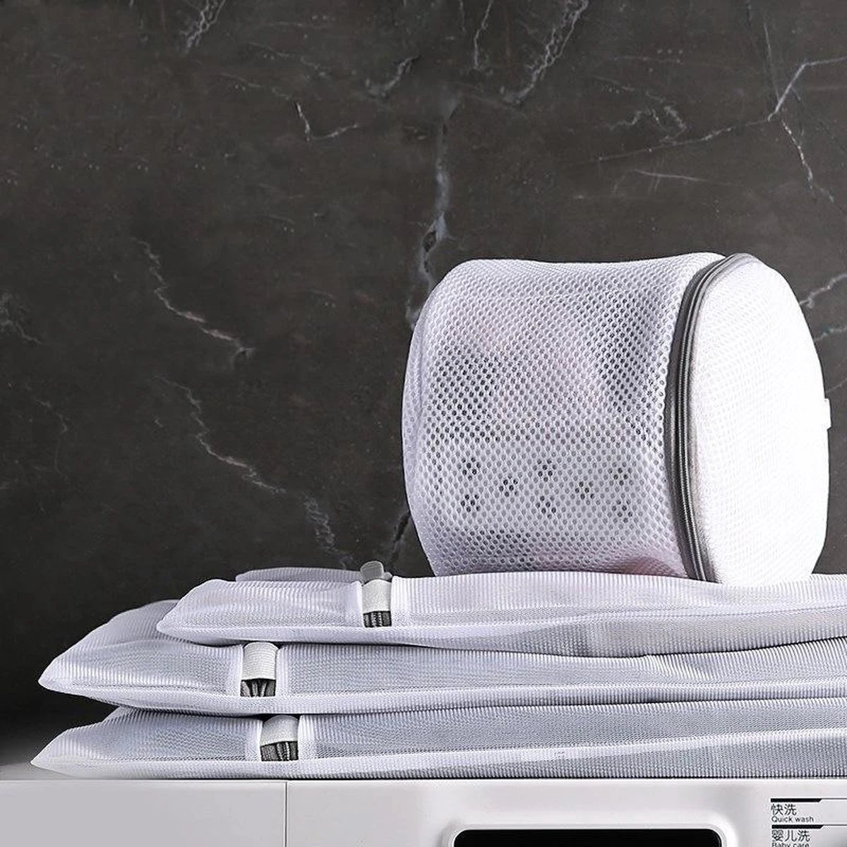 Merkloos Waszak 4 Delig - 1x Groot (50x60 Cm) - 1x Middel ( 40x50cm) - 1x Normaal (30x40cm) - 1x BH (17x15cm) - Afbeelding 3