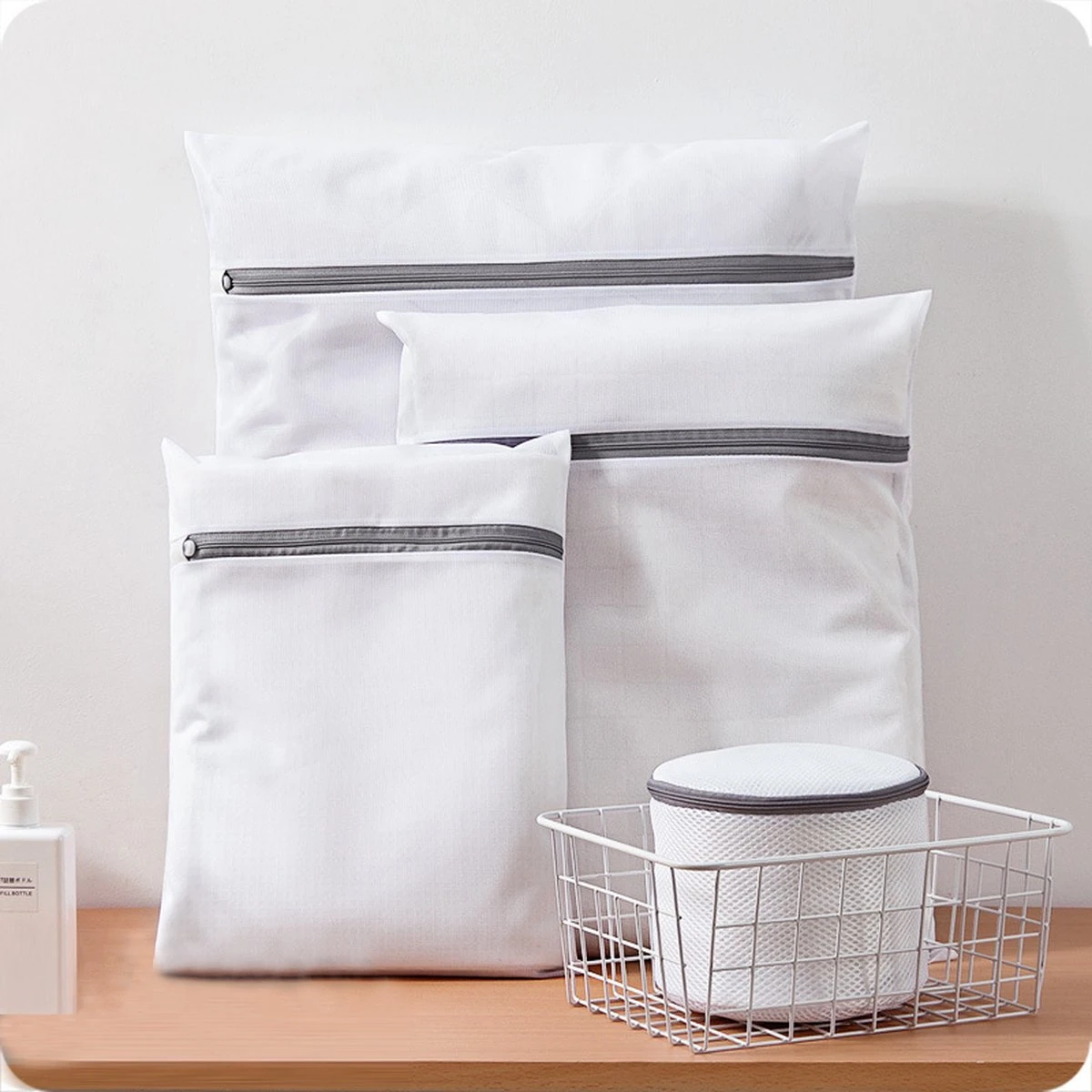 Merkloos Waszak 4 Delig - 1x Groot (50x60 Cm) - 1x Middel ( 40x50cm) - 1x Normaal (30x40cm) - 1x BH (17x15cm) - Afbeelding 9