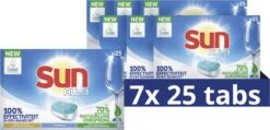 SUN® Sun All-in-1 Normaal Vaatwastabletten - 7 X 25 Tabletten - Voordeelverpakking