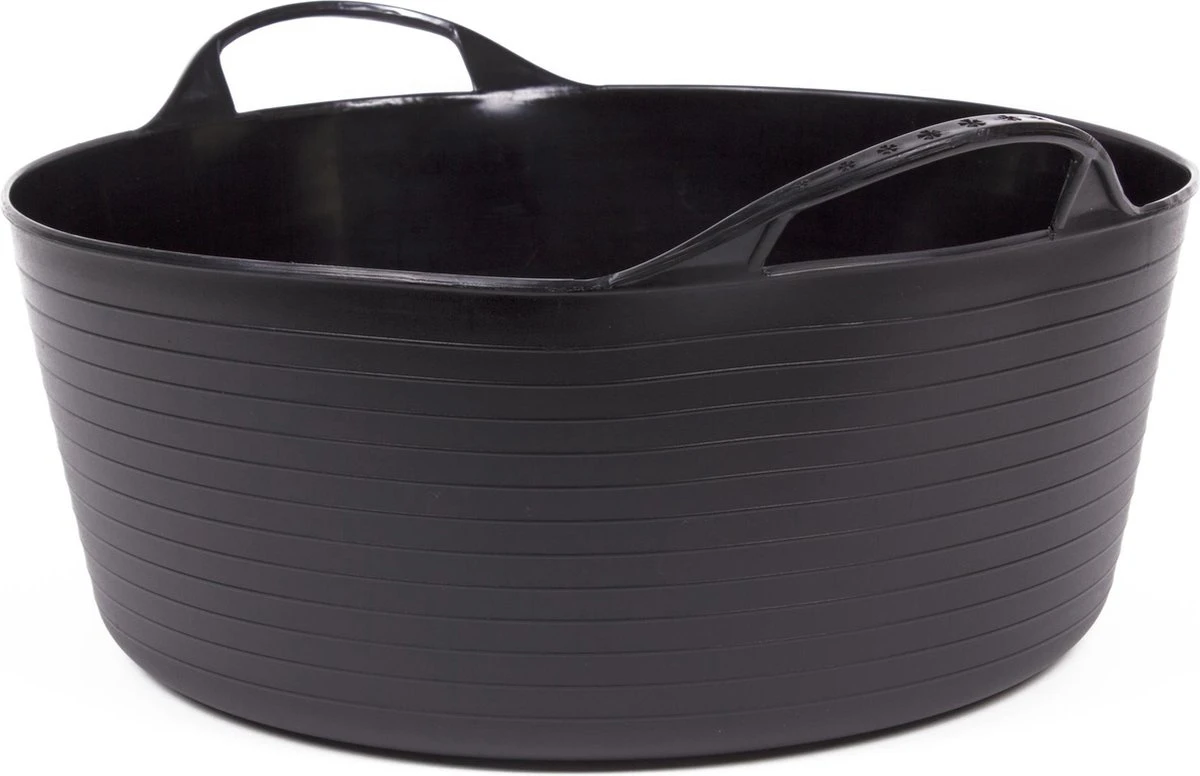 Flexibele Kuip Emmer/wasmand Rond Zwart 16 Liter - Opbergmanden