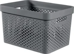 Curver Infinity Recycled Dots Opbergbox - 17L - Antraciet