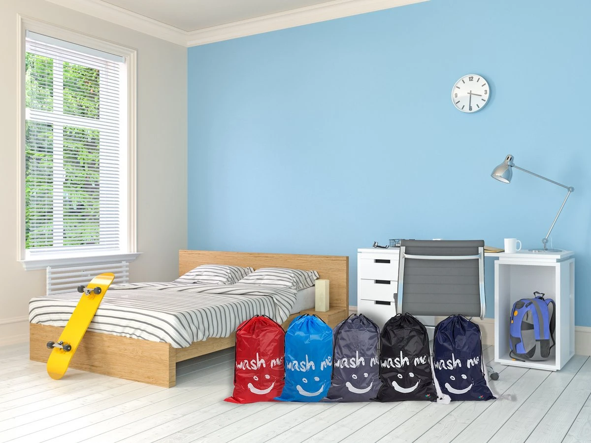 Wonair - Waszak Groot - 60x90cm - Zwart - Met Trekkoord En Draagband - Afbeelding 8