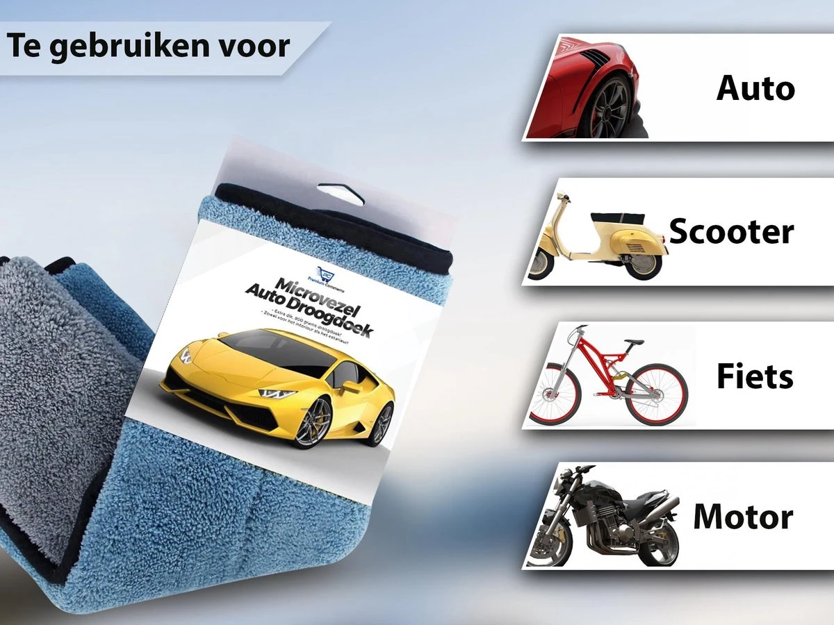Droogdoek Auto - Watermagneet - Microvezel - Doek - 45 X 38 Cm - Blauw - Super Zacht! - Afbeelding 2