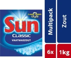 Sun - Vaatwaszout - 6 X 1 Kg - Zout - Voordeelverpakking