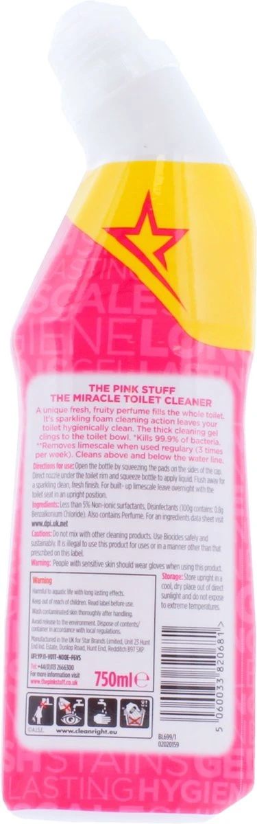 The Pink Stuff The Miracle Toilet Cleaner - Toiletreiniger - 750ml - Afbeelding 4