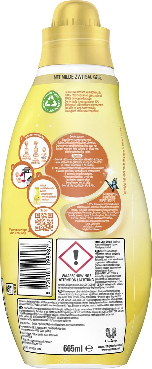 Robijn Klein & Krachtig Collections Color Zwitsal Vloeibaar Wasmiddel 19 Wasbeurten - Afbeelding 3