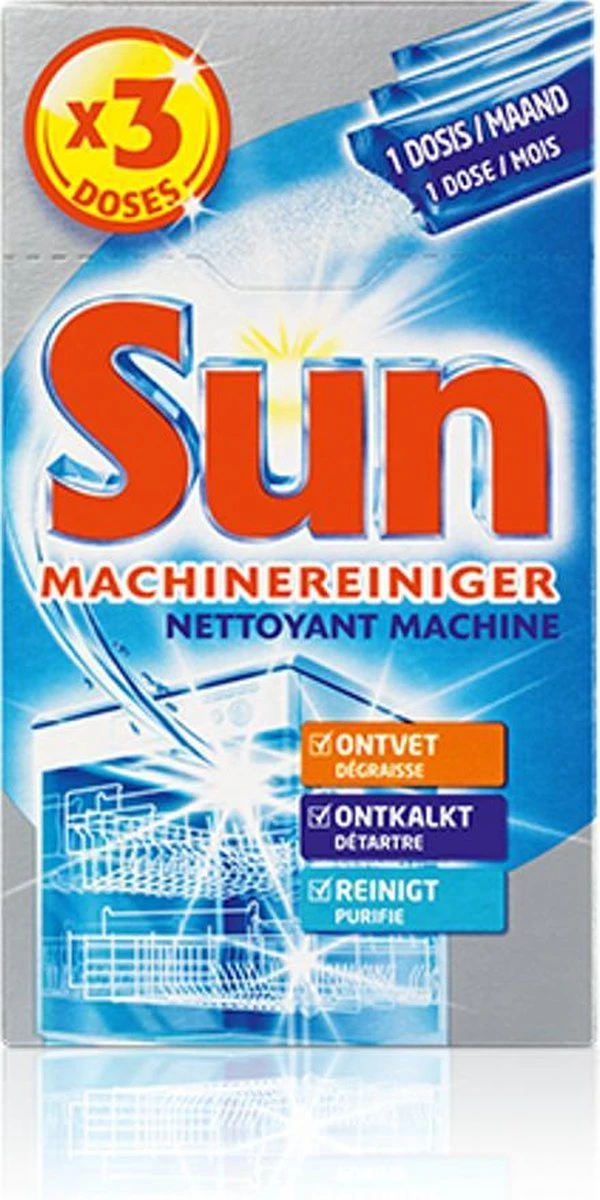 SUNĀ® Sun - Vaatwasmachinereiniger - Pak 3 Dosissen - 2 Stuks - Afbeelding 2